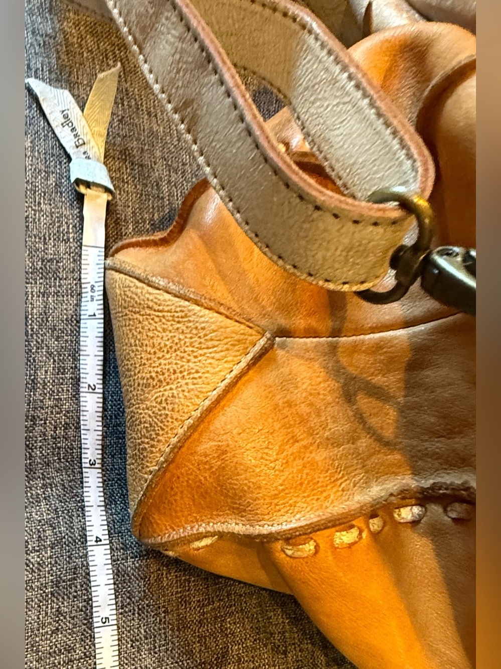 Bed|Stu Rockababy Oats Icicle Rustic Leather Shoulder Bag with Dual Handles - Picture 15 of 16